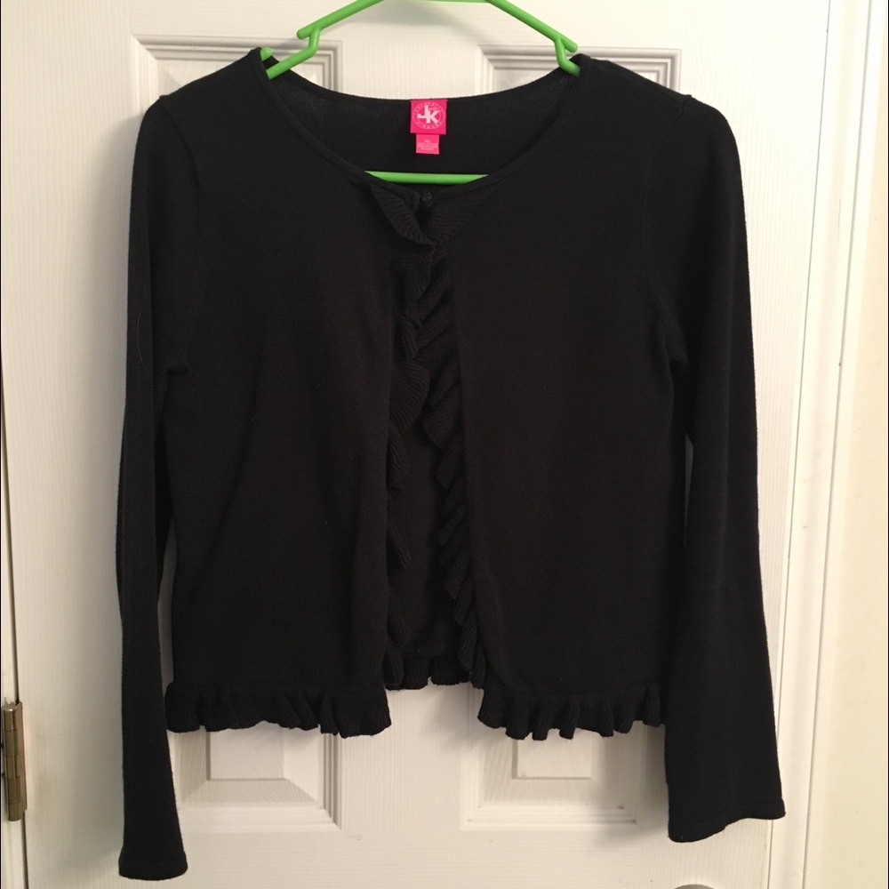 Girls black open front sweater/cardigan